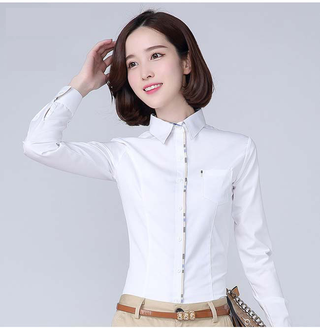 長袖襯衫女裝白色款