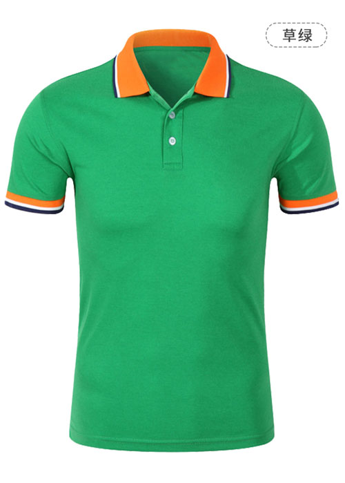 綠色翻領T恤衫定制