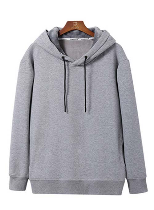 花灰色帶帽加厚套頭衛衣班服定制