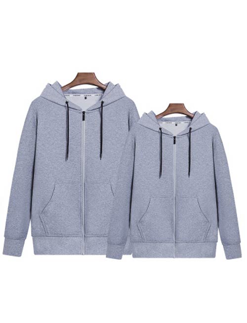 灰色連帽拉鏈深圳衛衣定做