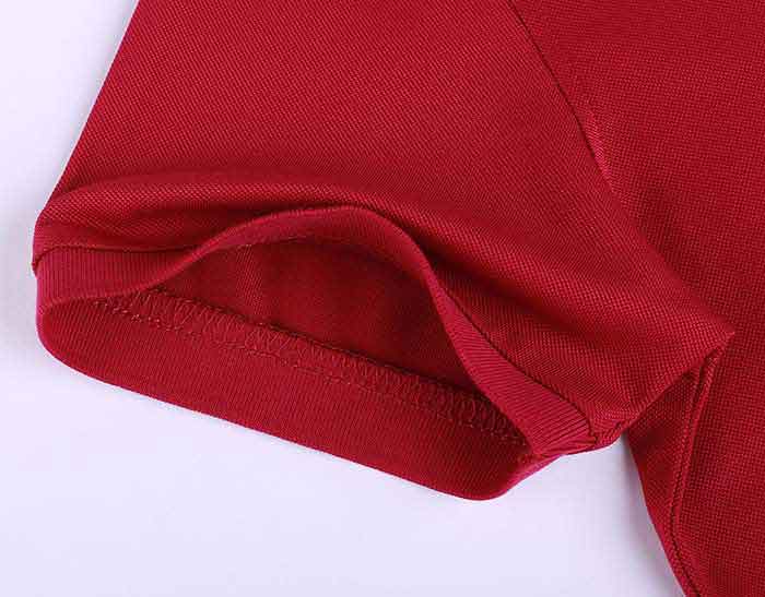 男女款純色絲光棉短袖翻領POLO衫定制之袖口細節(jié)圖